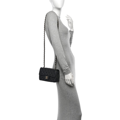 Chanel Lambskin Quilted Mini Rectangular Flap Black 2 of 10
