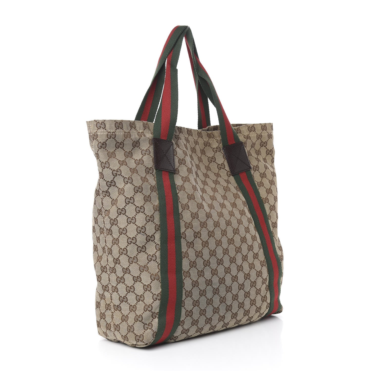 Gucci GG Monogram Medium Web Handle Vertical Tote Dark Brown 3 of 10