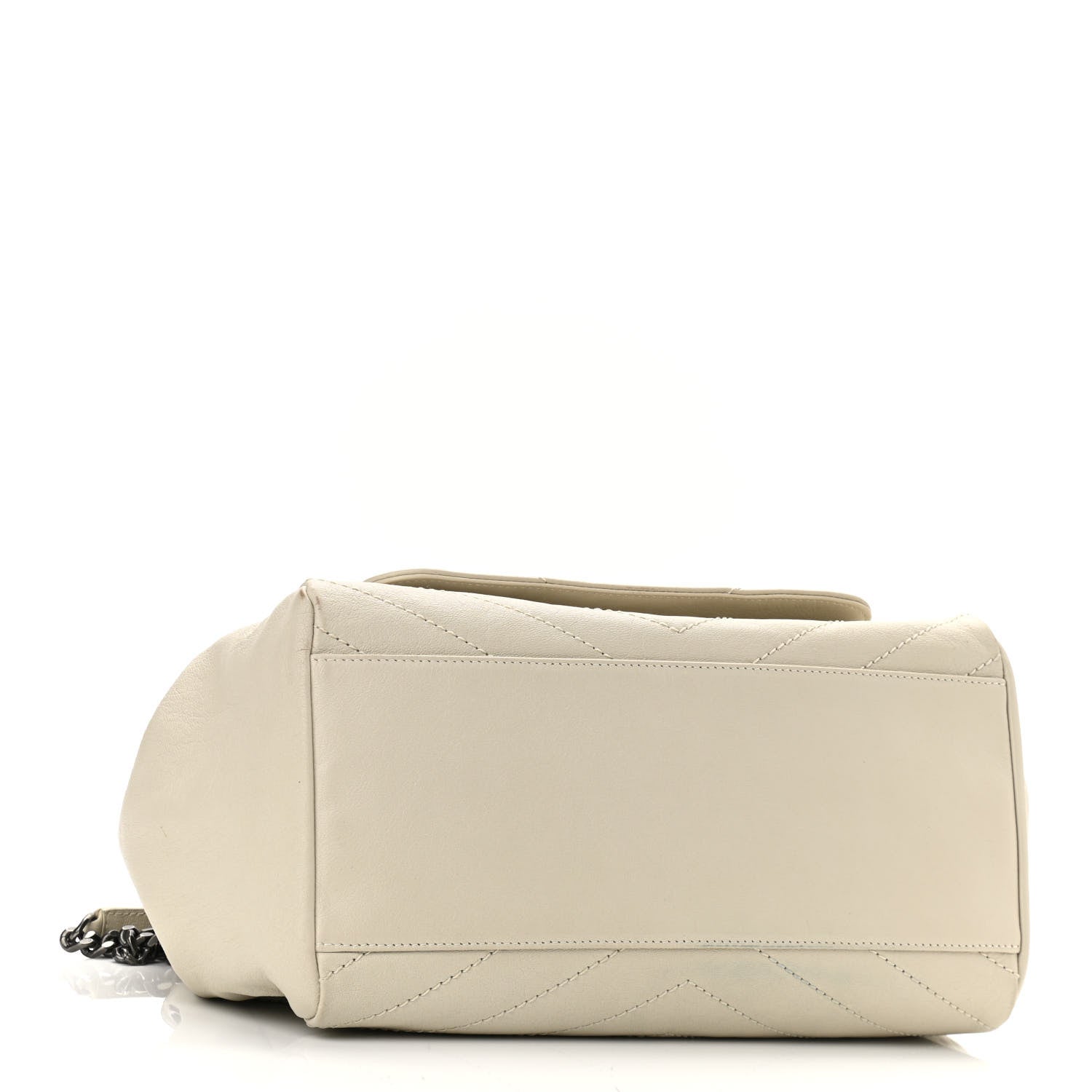Saint Laurent Vintage Lambskin Chevron Monogram Medium Nolita Crema Soft 4 of 11