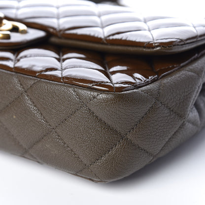 Chanel Patent Goatskin Quilted Medium CC Eyelet Flap Khaki 11 of 11