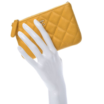 Chanel Caviar Quilted Small Pouch Yellow 2 of 9