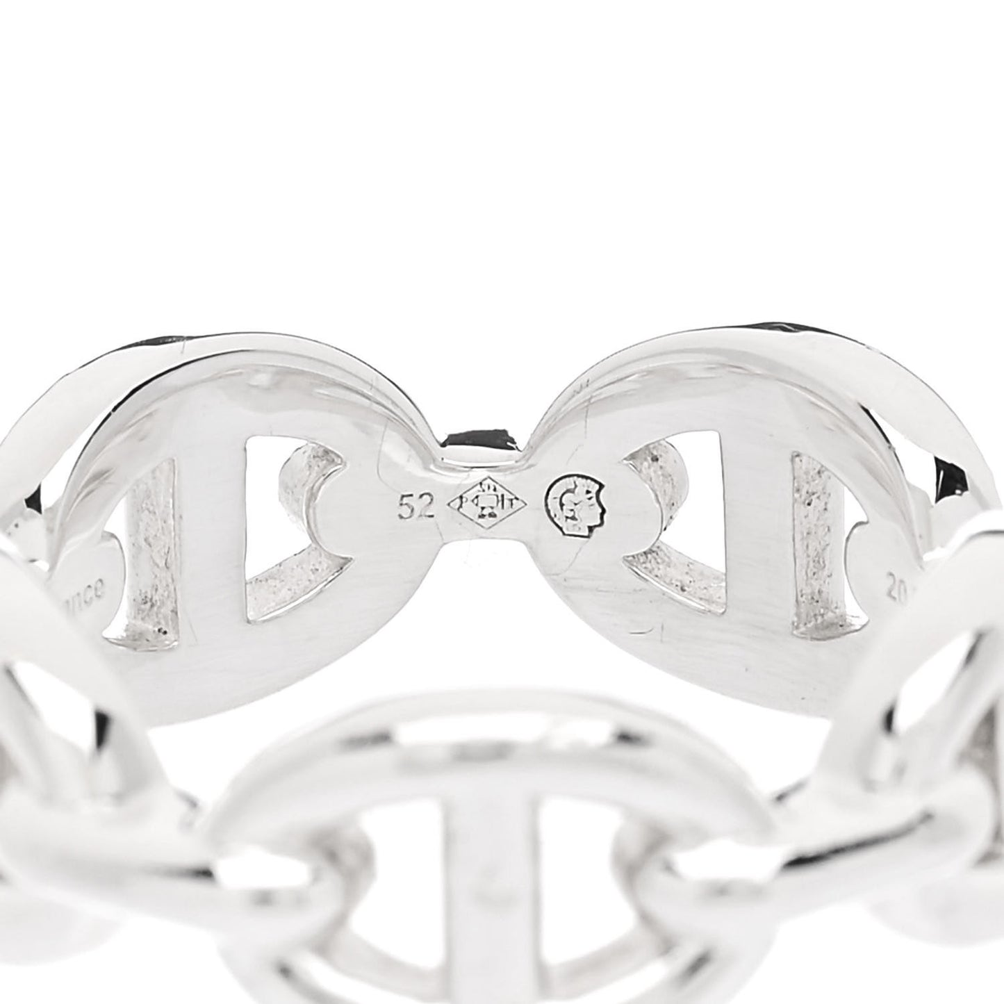 Sterling Silver PM Chaine d'Ancre Enchainee Band Ring 52 6