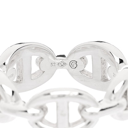 Hermes Sterling Silver PM Chaine d'Ancre Enchainee Band Ring 52 6 6 of 8