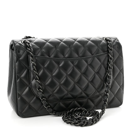 Chanel Lambskin Quilted Jumbo Double Flap So Black 3 of 10