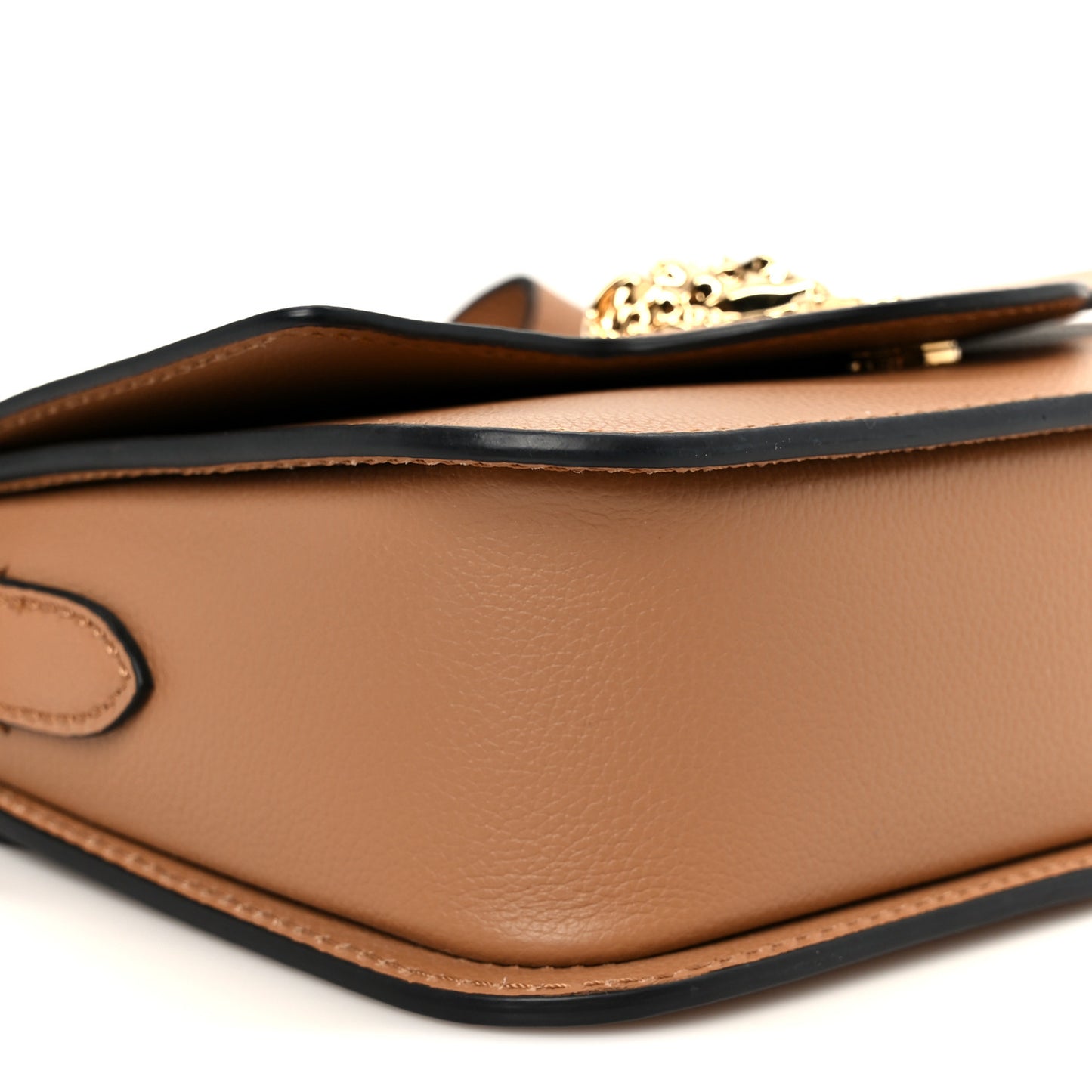 Grained Calfskin La Medusa Flap Shoulder Bag Brown