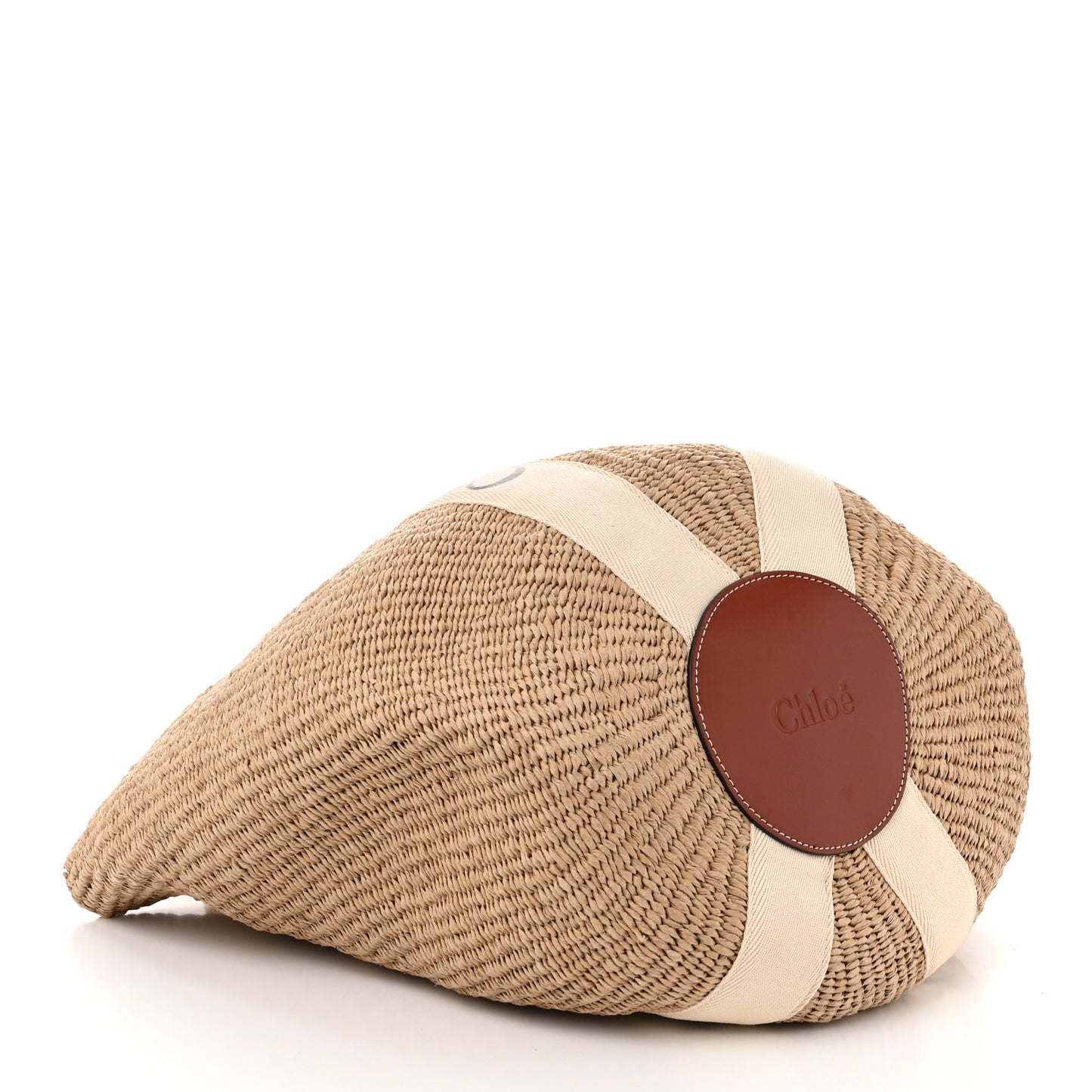 Raffia Large Woody Basket Bag White