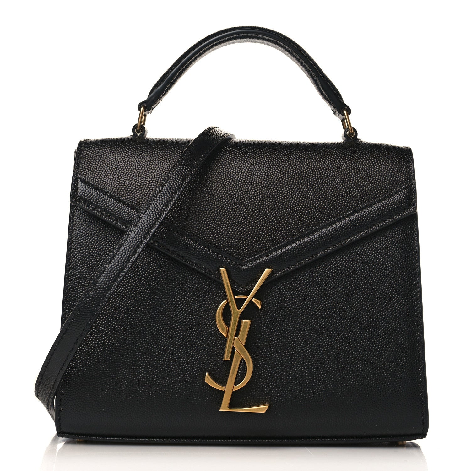 Saint Laurent Grain de Poudre Mini Classic Monogram Cassandra Top Handle Black 1 of 8
