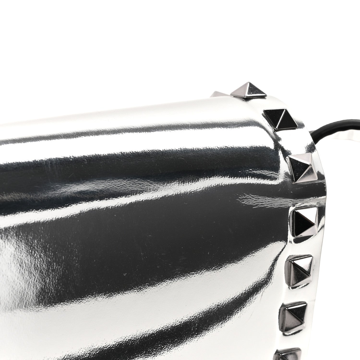 Valentino Garavani Mirror Calfskin Small Rockstud23 Shoulder Bag Silver 11 of 12