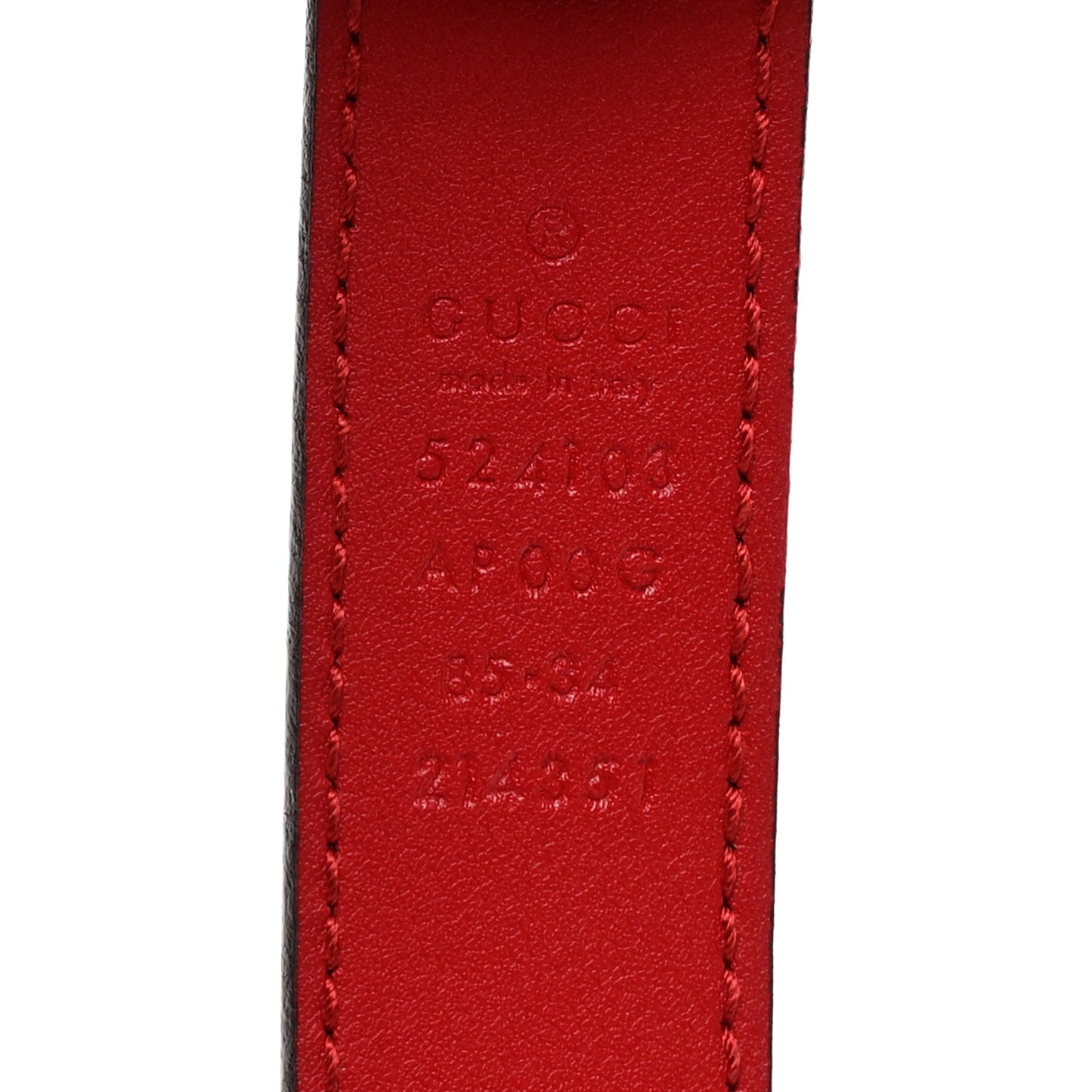 Moon Calfskin Torchon Double G 25mm Belt 85 34 Hibiscus Red