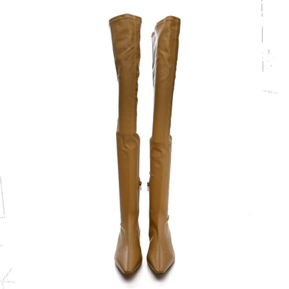 Bottega Veneta Cocktail Stretch Nappa Almond Boots 37.5 Fudge 2 of 13