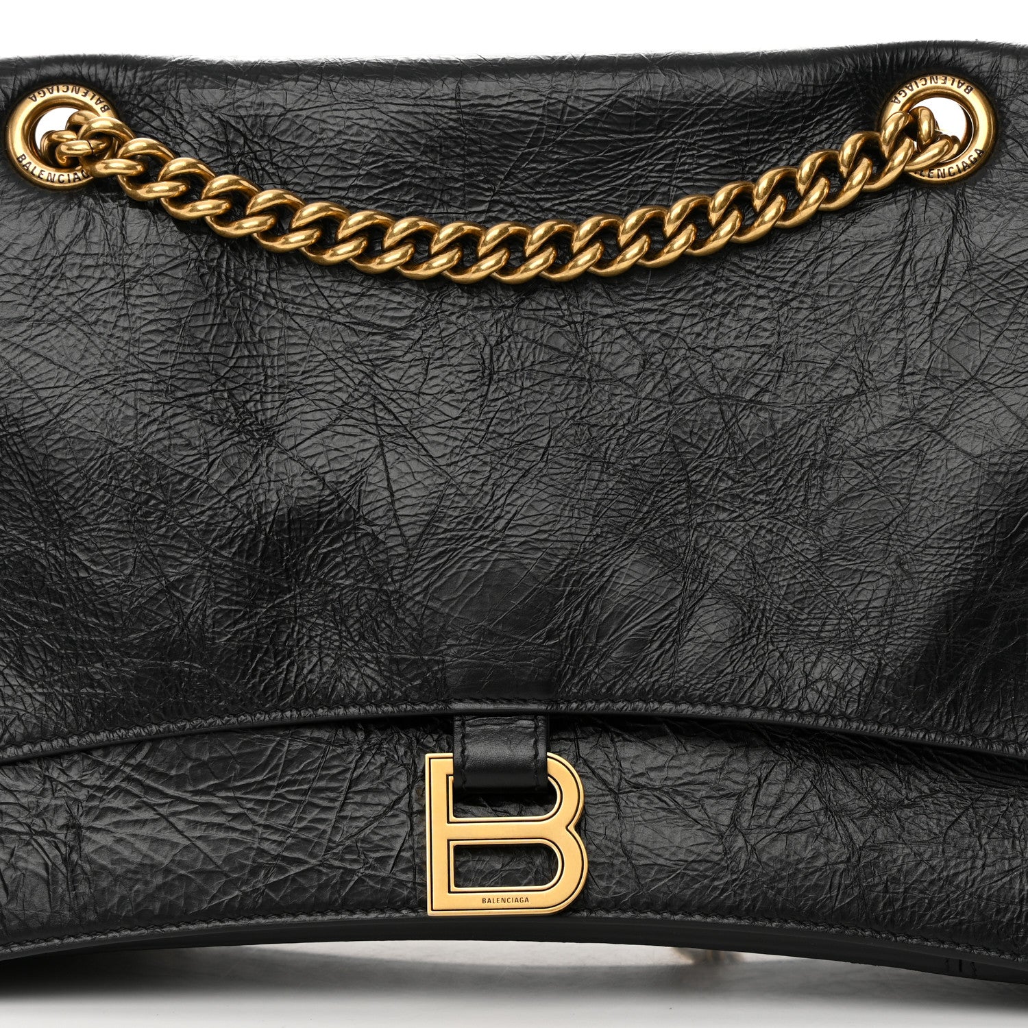 Balenciaga Crushed Calfskin Medium Crush Chain Bag Black 8 of 14