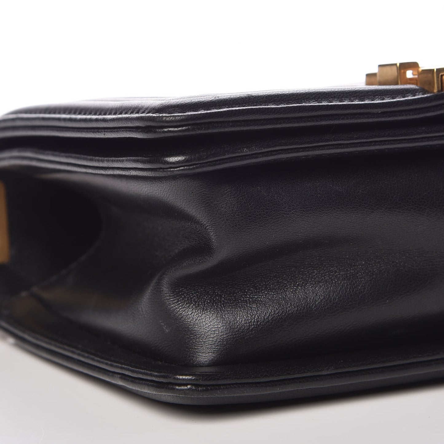 Lambskin Quilted Small Boy Flap Black