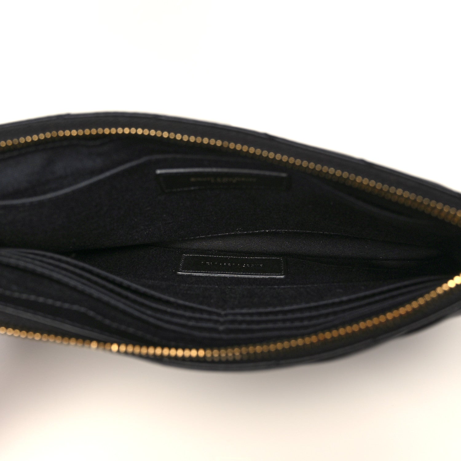 Saint Laurent Calfskin Matelasse Chevron Monogram A5 Wristlet Black 5 of 8