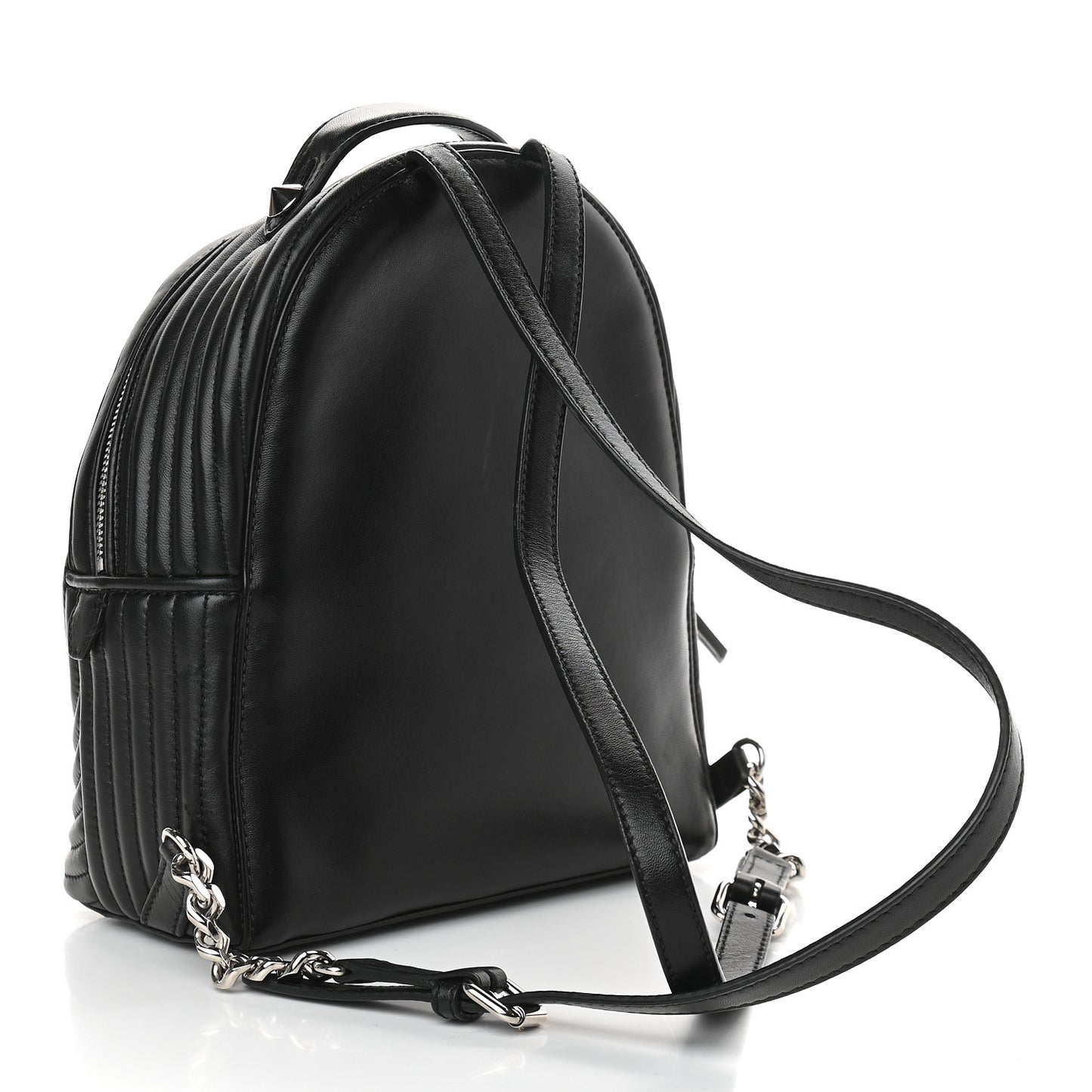 Shiny Nappa Trapuntata Mini Backpack Black