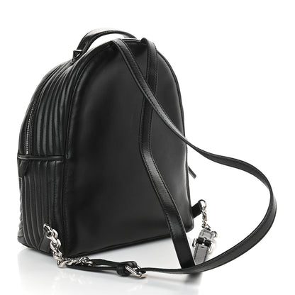 Fendi Shiny Nappa Trapuntata Mini Backpack Black 3 of 9