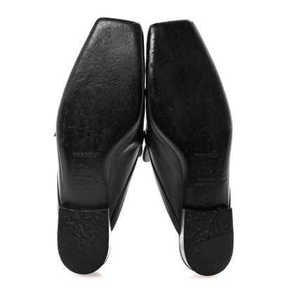 Hermes Goatskin Groupie Mules 39 Black 6 of 10