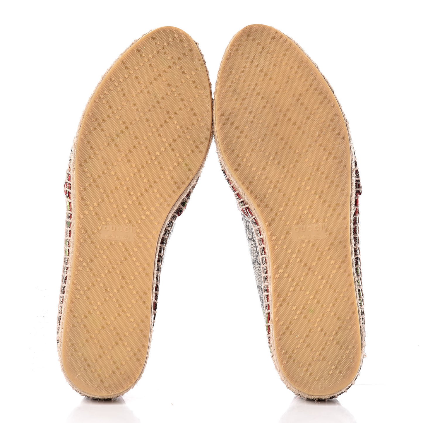 GG Supreme Monogram Tian Womens Espadrilles 38.5 Beige Multicolor Red