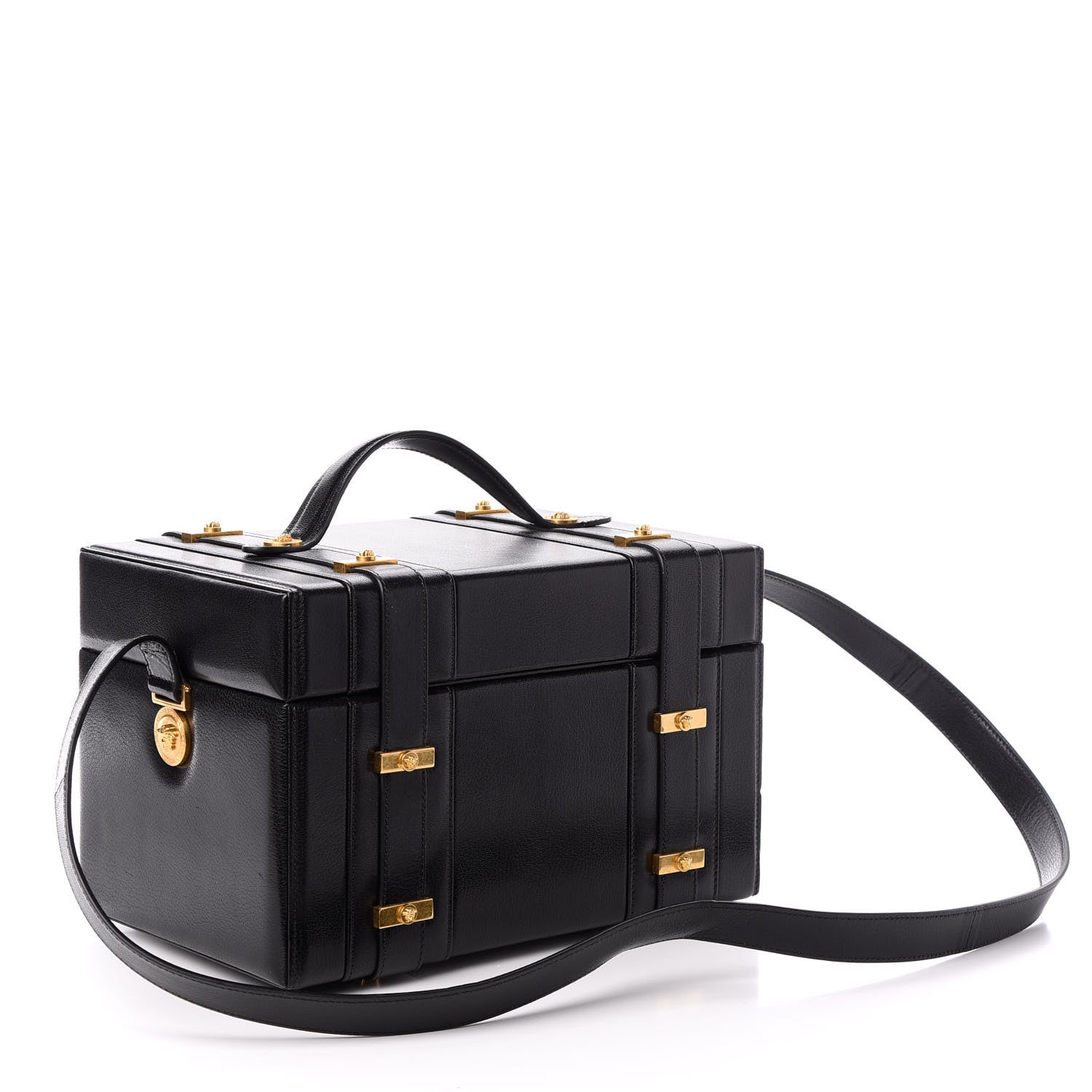 Versace Calfskin Medusa Vanity Train Case Black 3 of 8