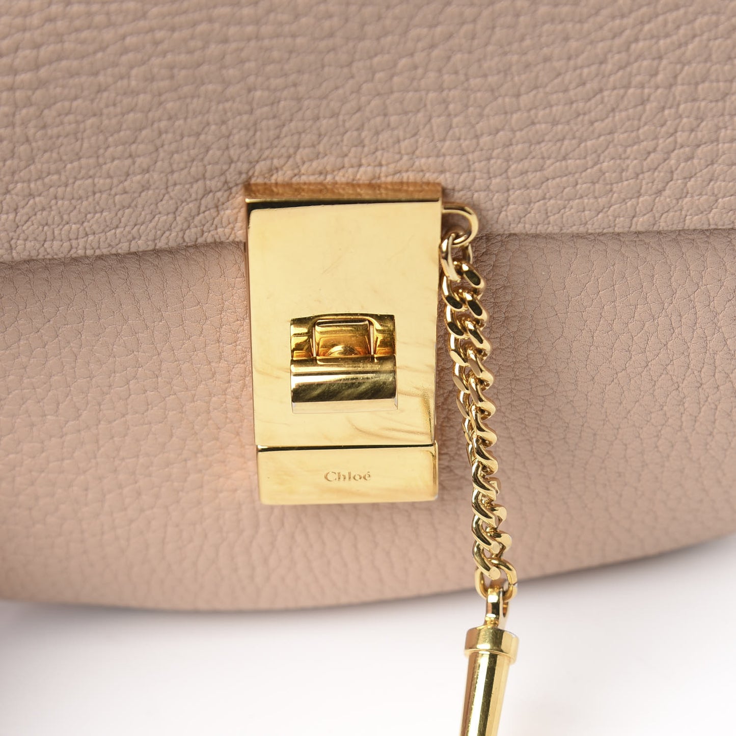 Grained Lambskin Mini Drew Shoulder Bag Biscotti Beige