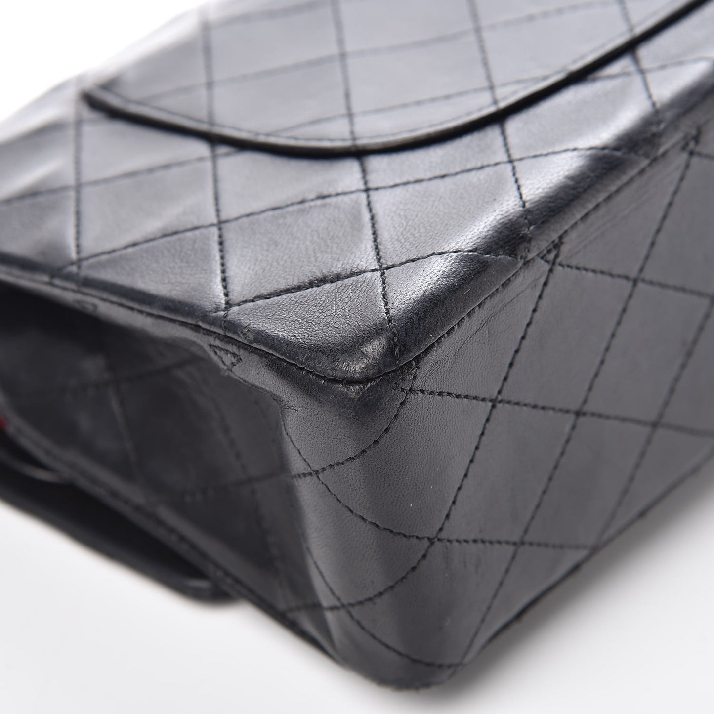 Lambskin Quilted Medium Double Flap Bag Black