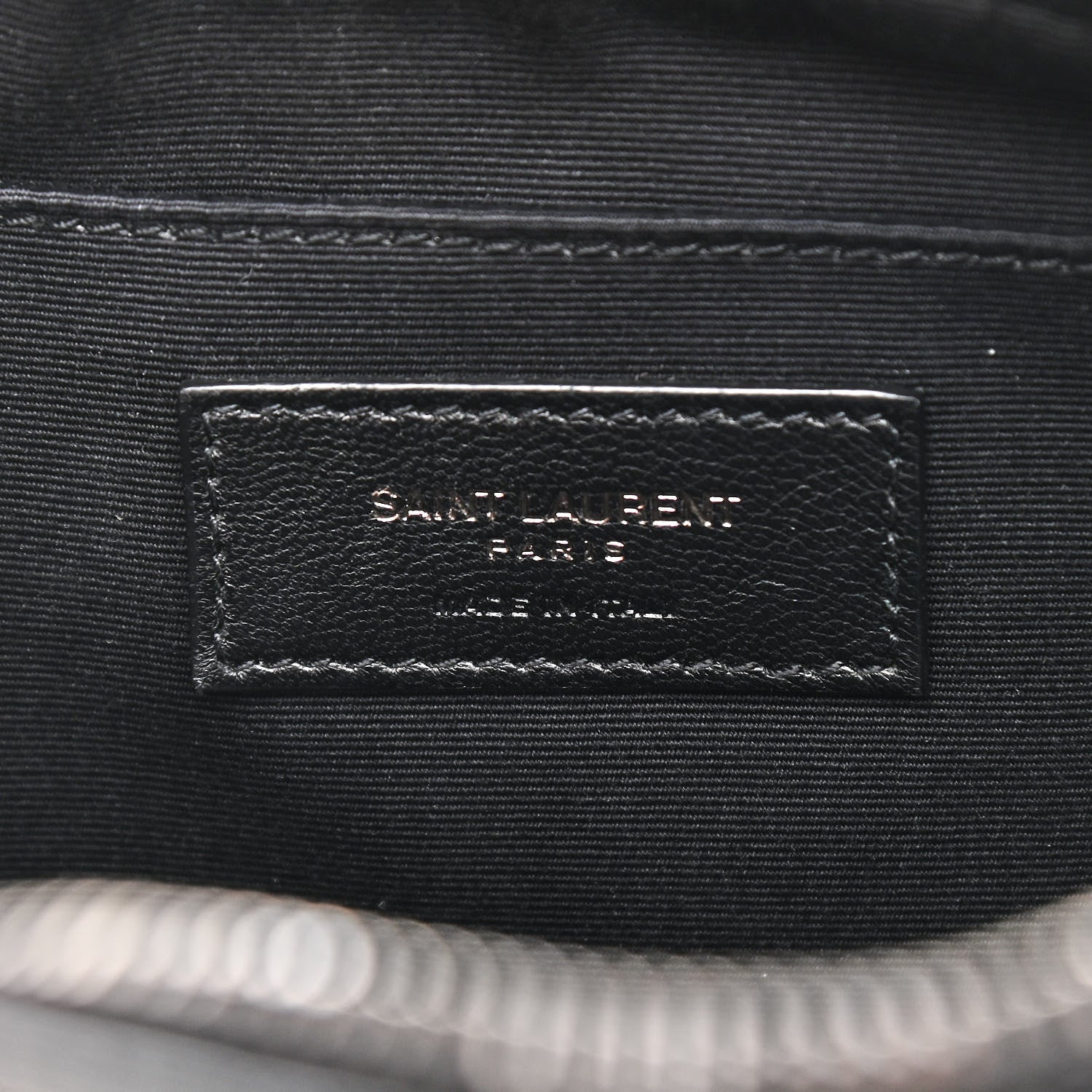 Saint Laurent Calfskin Crocodile Embossed Monogram Lou Camera Bag Black 5 of 8