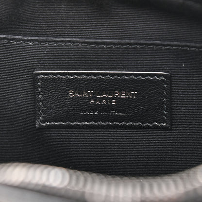 Saint Laurent Calfskin Crocodile Embossed Monogram Lou Camera Bag Black 5 of 8