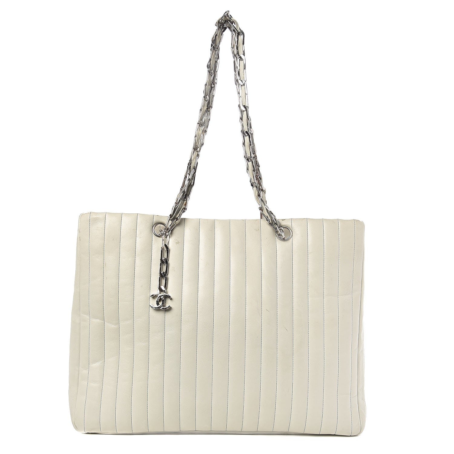 Chanel Lambskin Vertical Quilted Large Mademoiselle Tote Light Green 1 of 15