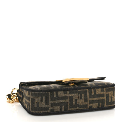 Fendi Fabric Jacquard FF 1974 Mini Baguette Tobacco Moro Black 4 of 8