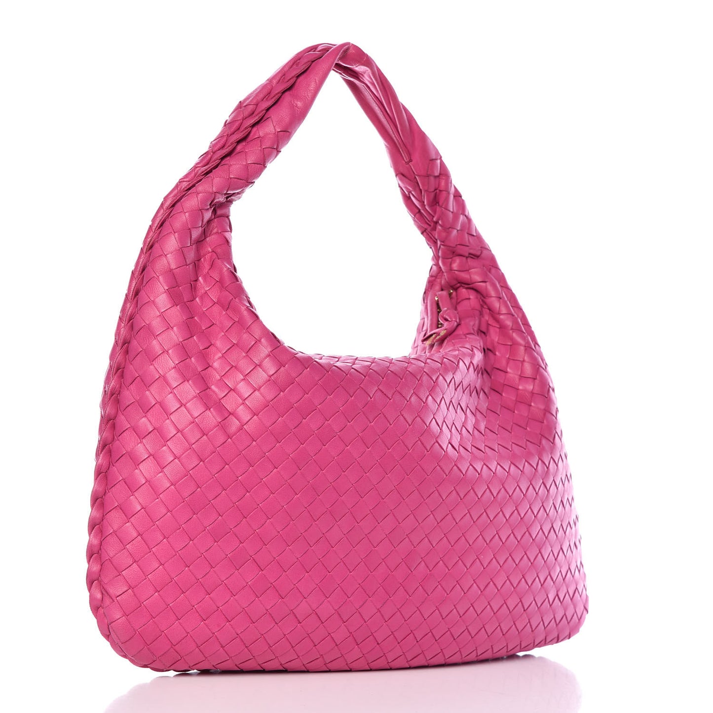 Nappa Intrecciato Medium Veneta Hobo Fuchsia