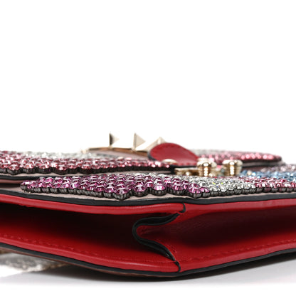 Valentino Garavani Vitello Crystal Embellished Small Glam Lock Rockstud Flap Multicolor 8 of 9