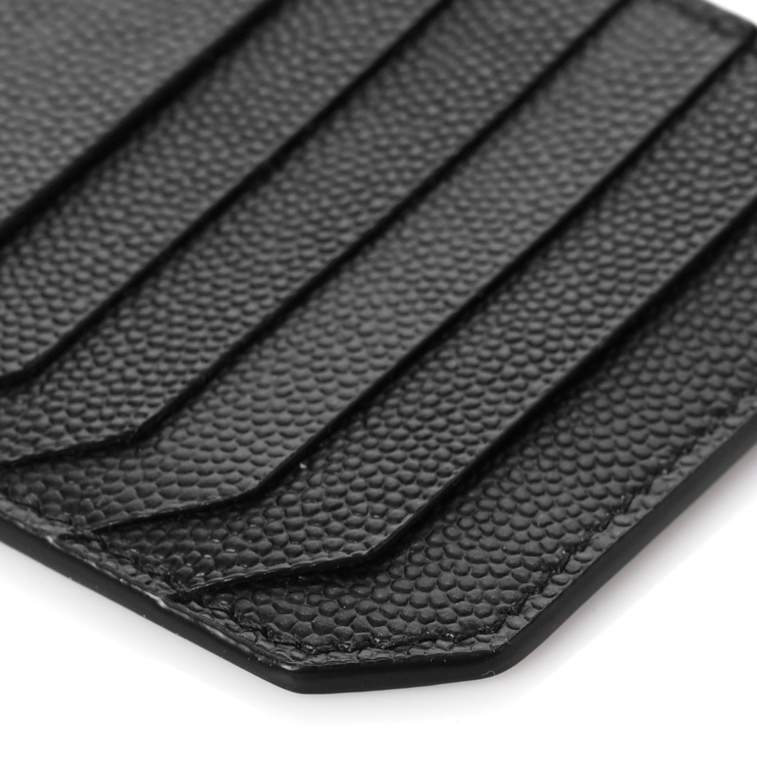 Saint Laurent Grained Calfskin 5 Fragments Zip Pouch Card Holder Black 8 of 9