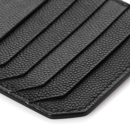 Saint Laurent Grained Calfskin 5 Fragments Zip Pouch Card Holder Black 8 of 9