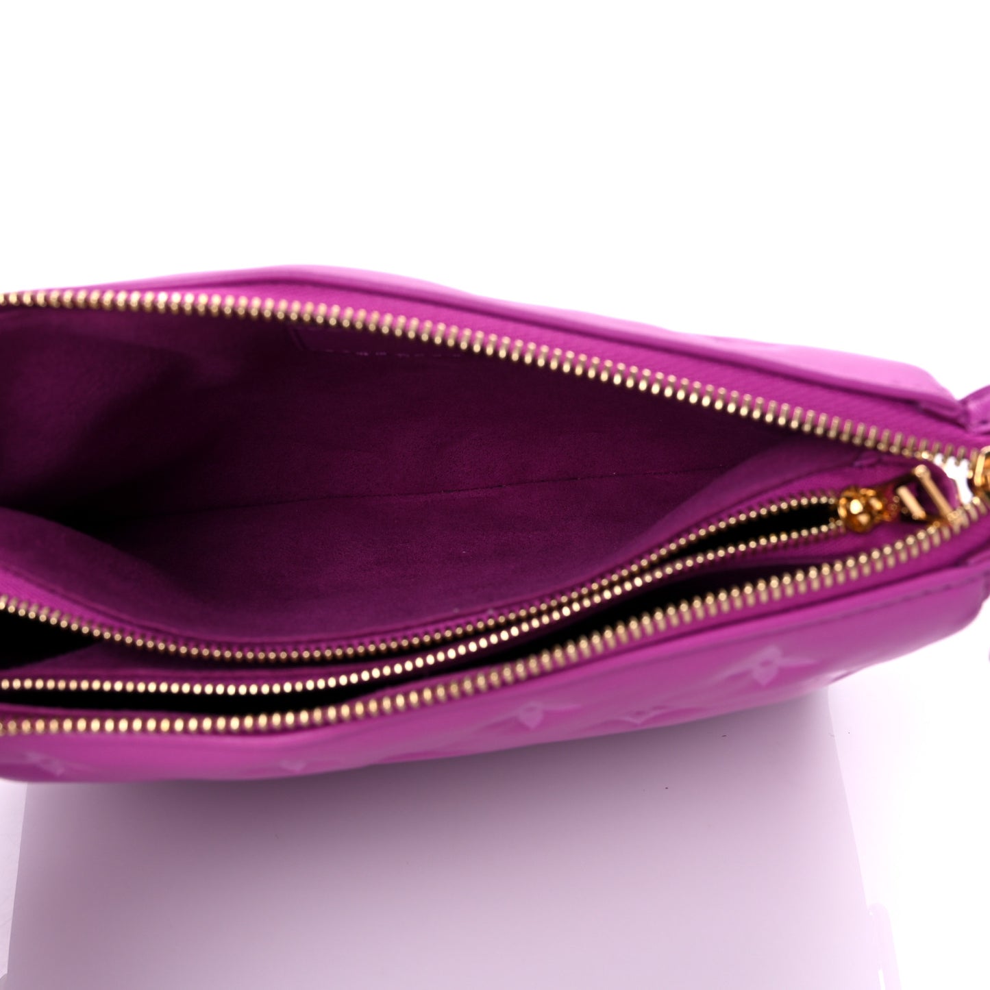 Lambskin Embossed Monogram Coussin BB Orchid