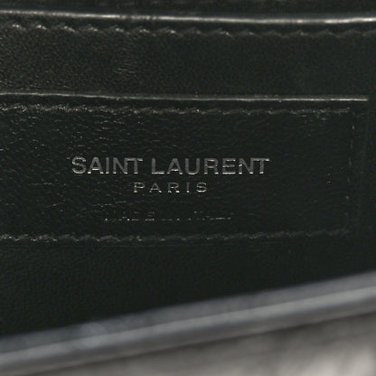 Saint Laurent Calfskin Crocodile Embossed Small Classic Monogram Kate Tassel Satchel Black 6 of 8