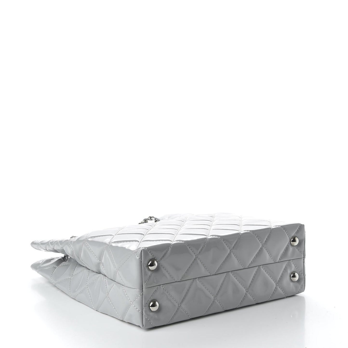 Vinyl Quilted In The Business North South Tote Light Grey