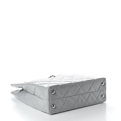 Chanel Vinyl Quilted In The Business North South Tote Light Grey 4 of 10