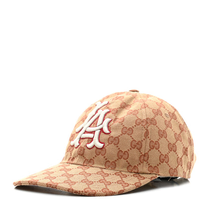 Gucci X MLB Monogram LA Dodgers Baseball Hat 57-61 Beige Ruggine 1 of 11