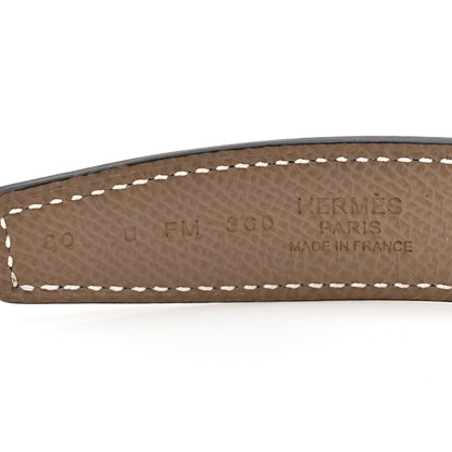 Hermes Swift Epsom 24mm Lagune Belt 80 Black Etoupe 4 of 6