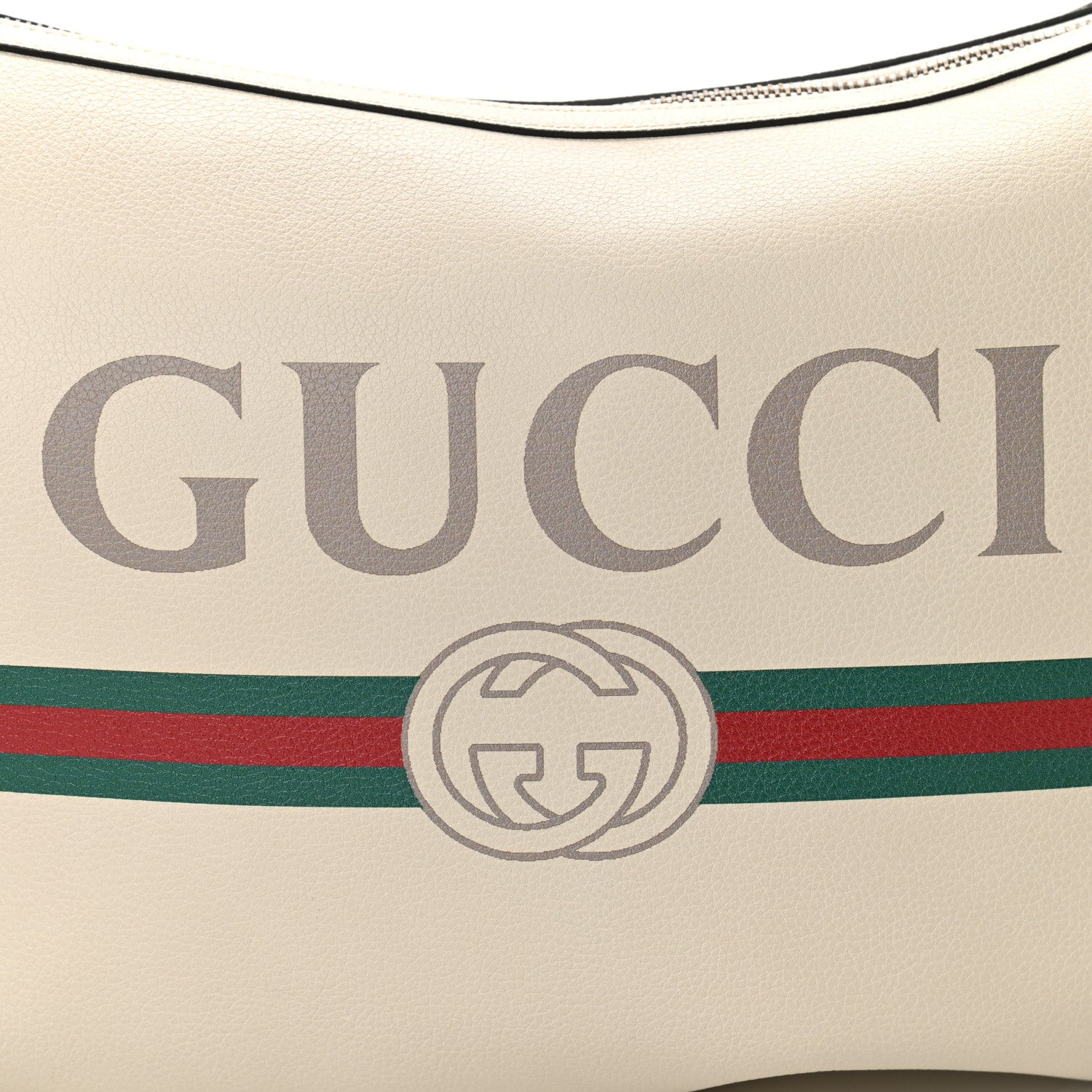 Gucci Grained Calfskin Logo Half Moon Hobo White 8 of 10