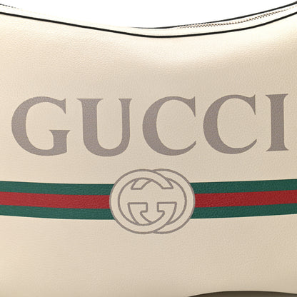 Gucci Grained Calfskin Logo Half Moon Hobo White 8 of 10