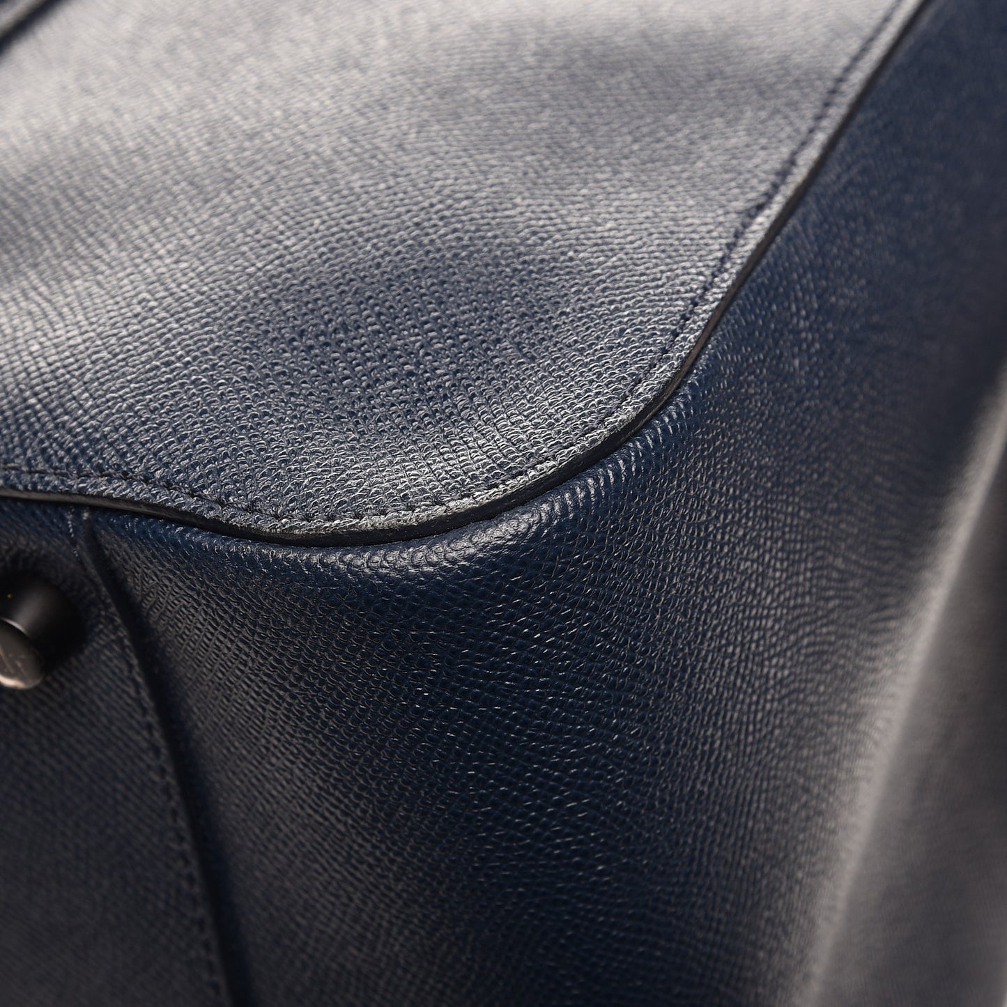 Textured Calfskin Briefcase Bag Dark Cobalt