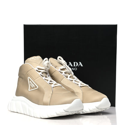 Prada Re-Nylon Gabardine Rubber Triangle Logo Quilted Mens Rush Piuma 50mm Mid Sneakers 39.5 Deserto 10 of 10