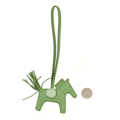 Hermes Milo Lambskin Matte Alligator Touch Grigri Rodeo Horse Bag Charm PM Vert Criquet Vert D'eau 2 of 4