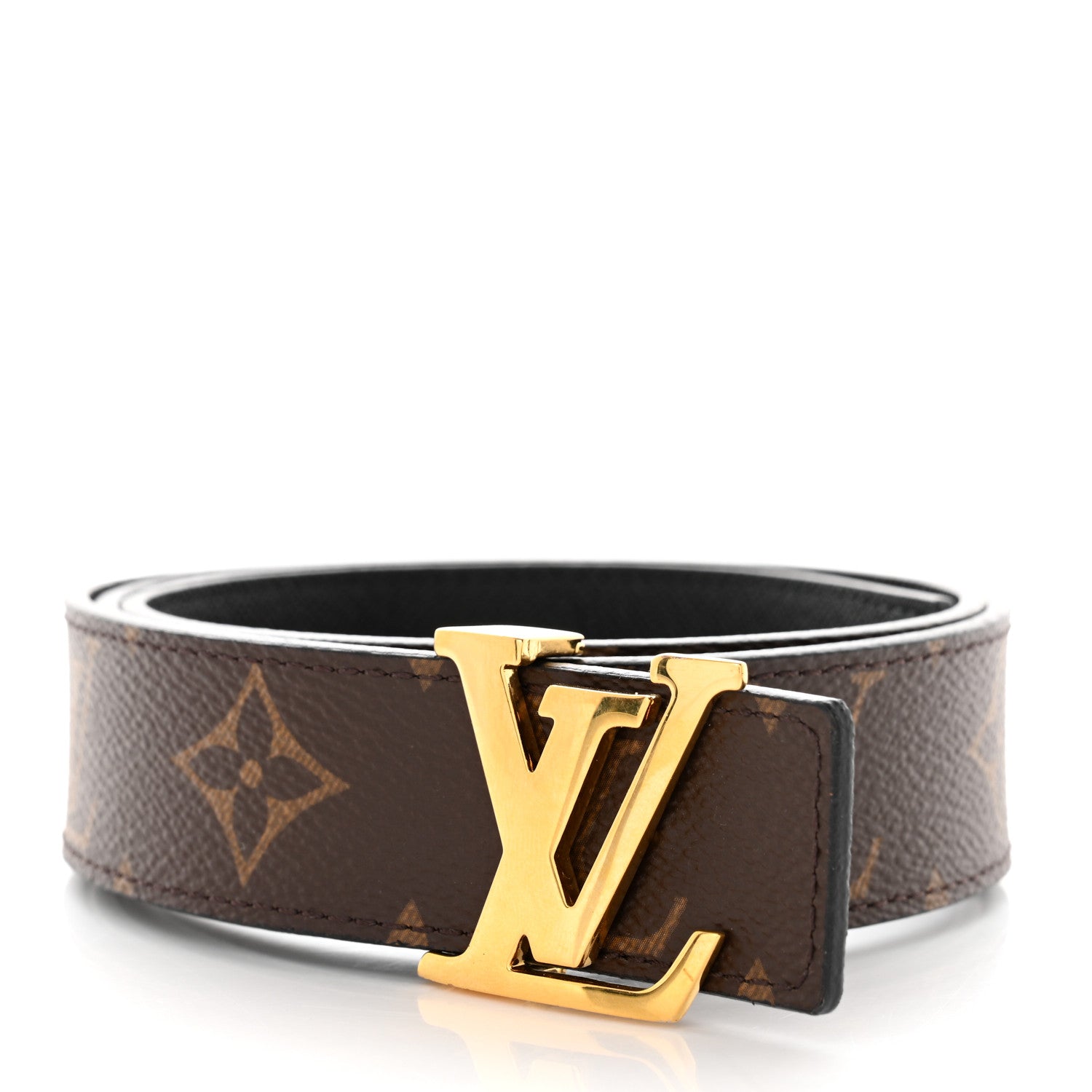 Louis Vuitton Calfskin Monogram 30mm LV Initiales Reversible Belt 75 30 Black 3 of 7