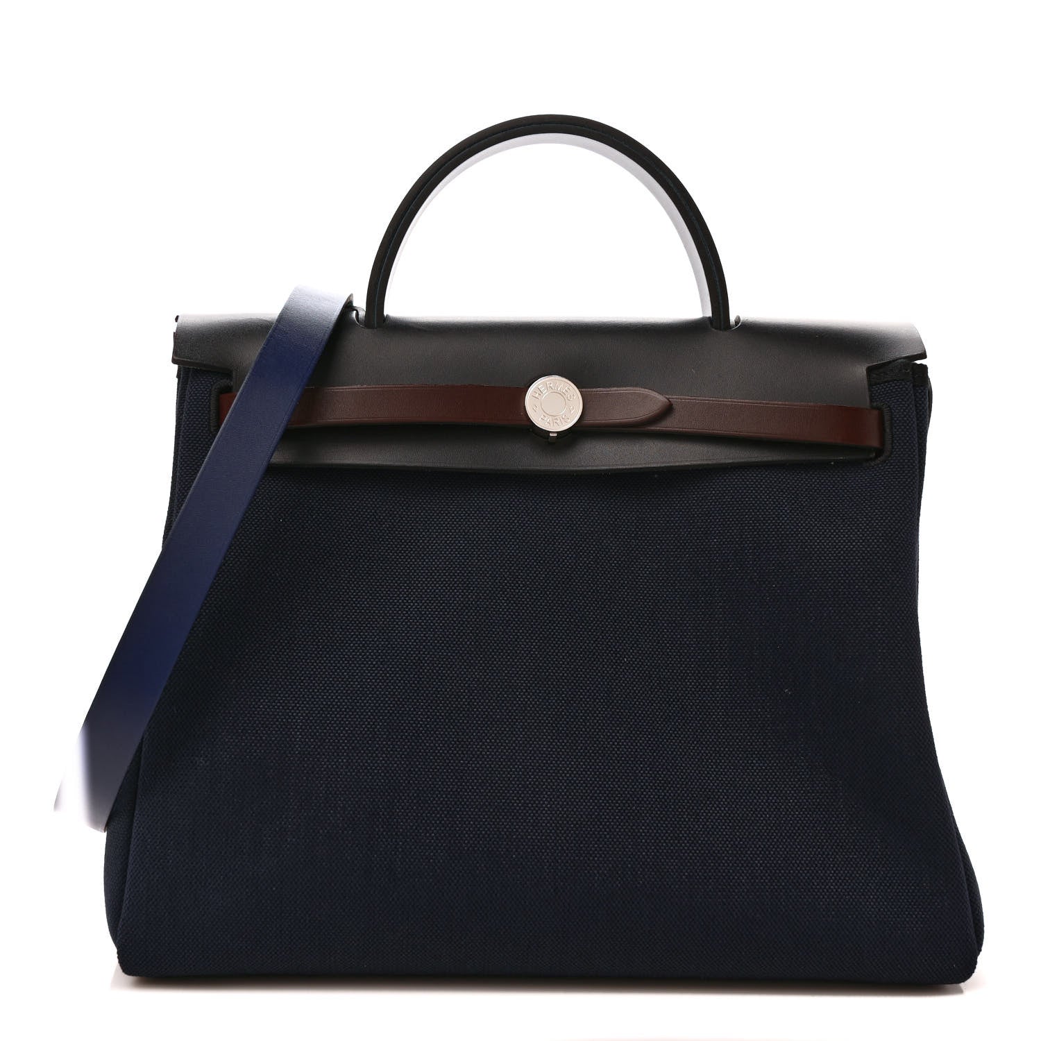 Hermes Military Toile Vache Hunter Herbag Zip 31 PM Bleu Marine Bleu Saphir Black 3 of 9