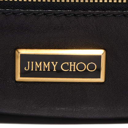 Jimmy Choo Calfskin Suede Marin Foldover Clutch Black 7 of 8