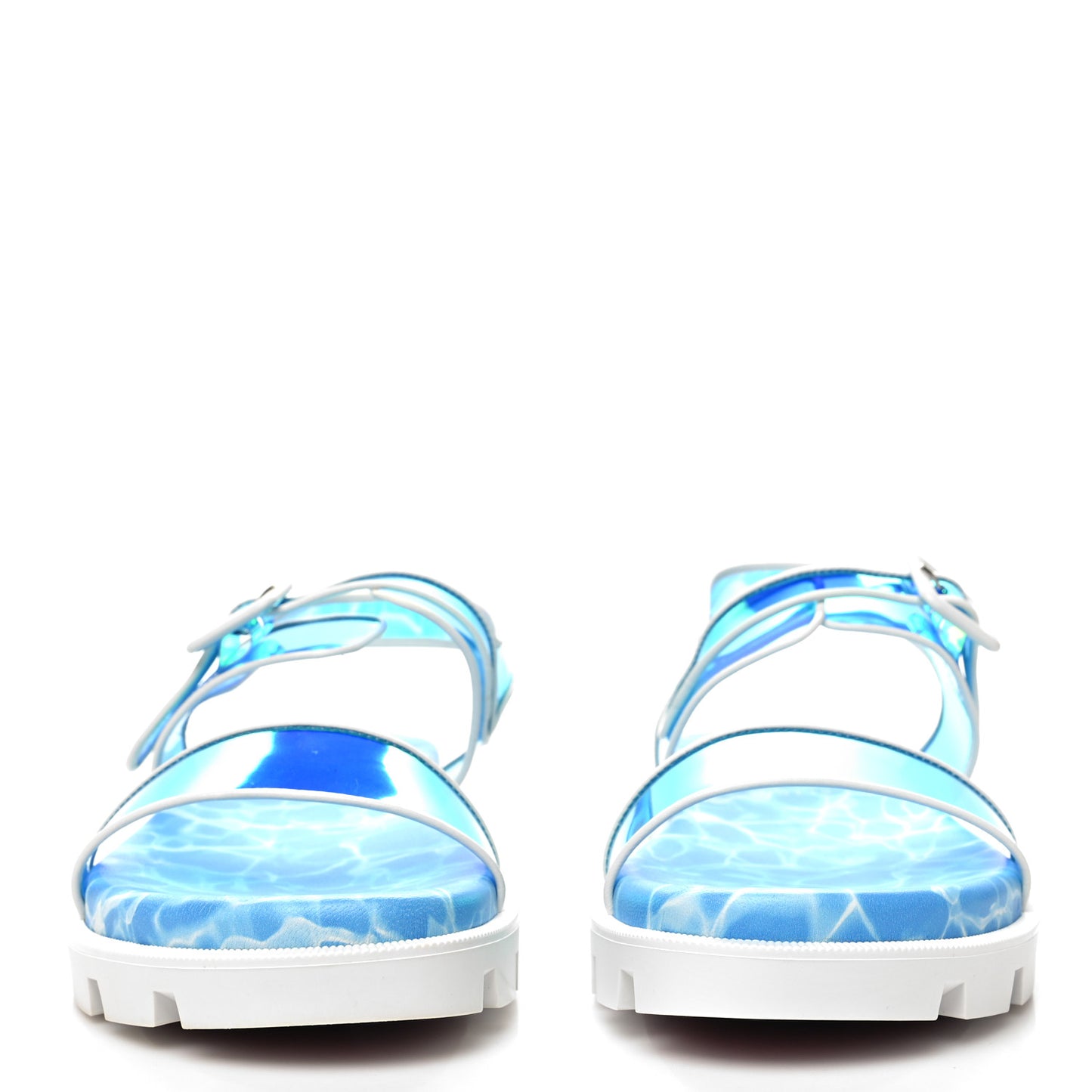 Nappa PVC Duniss Cool Flat Sandals 37 Blanco Blue