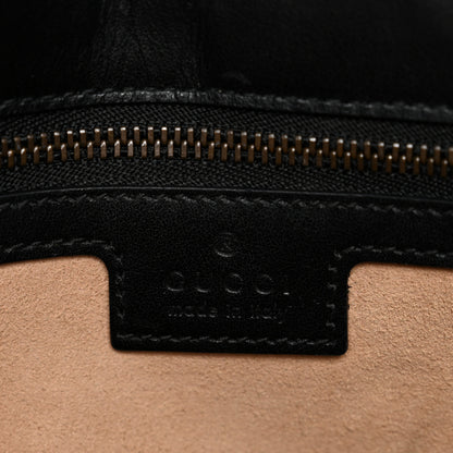 Gucci Calfskin Matelasse Small GG Marmont Shoulder Bag Black 7 of 11