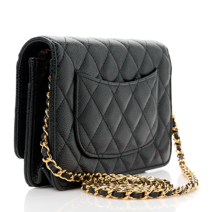 Chanel Caviar Quilted Wallet on Chain WOC Black 3 of 12