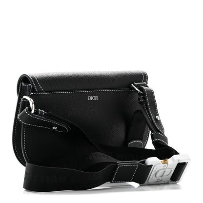 Christian Dior X KAWS Grained Calfskin Saddle Pouch Black 3 of 10